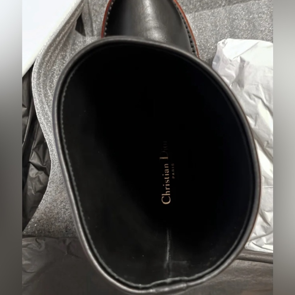 Christian Dior Black Leather Riding Boots - Picture 4 of 8